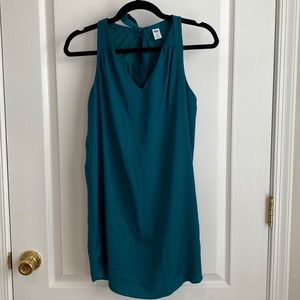 Old Navy Emerald Green Shift Dress with Tie Neck